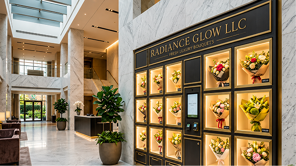 Radiance Gallery floral wall installation